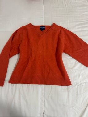 Alan Flusser Orange V-Neck Sweater